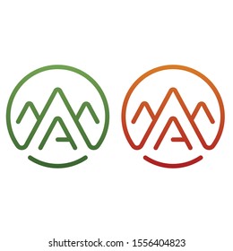 a letter vector logo. a letter vector logo and mountain symbol. a letter logo and outdoor