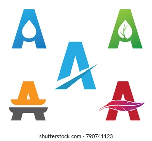 letter a vector logo set