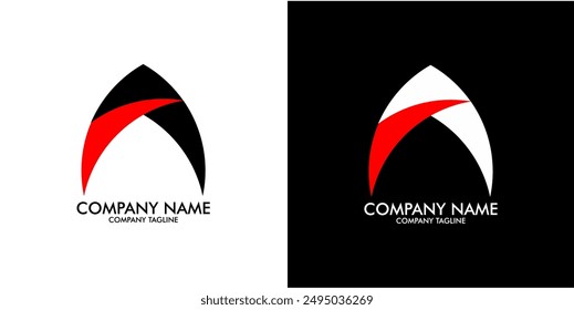un logotipo del Vector de la letra, logotipo del signo hacia arriba, logotipo del cohete con la inicial