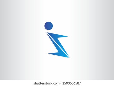 Letter i  vector logo symbol with people concept design template