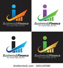 Letter I vector logo template, Colorful Letter I logo, Financial Company Logo, Financial Institute Advisors Logo Design Template Vector Icon
