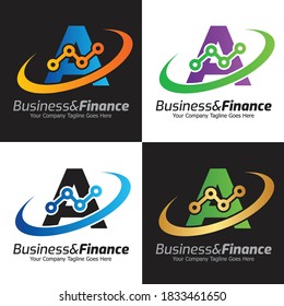 Letter A vector logo template, Colorful Letter A logo, Financial Company Logo, Financial Institute Advisors Logo Design Template Vector Icon