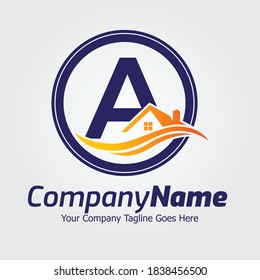 Letter A vector logo template, Colorful Letter A logo, Real Estate, Building and Construction Logo Design Template Vector Icon