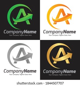 Letter A vector logo template, Colorful Letter A logo, Financial Company Logo, Financial Institute Advisors Logo Design Template Vector Icon