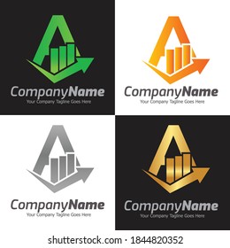 Letter A vector logo template, Colorful Letter A logo, Financial Company Logo, Financial Institute Advisors Logo Design Template Vector Icon