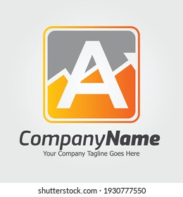 Letter A vector logo template, Colorful Letter A logo, Financial Company Logo, Financial Institute Advisors Logo Design Template Vector Icon