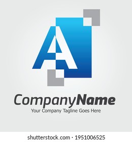 Letra A plantilla de logotipo vectorial, logotipo de la letra colorida A, logotipo de la empresa financiera, logotipo de los asesores del Instituto Financiero Icono de plantilla de diseño Vector