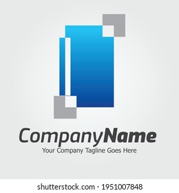 Plantilla de logotipo vectorial de la letra I, logotipo de la letra colorida I, logotipo de la empresa financiera, icono de la plantilla de diseño de los asesores del instituto financiero