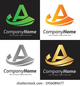 Letra A plantilla de logotipo vectorial, logotipo de la letra colorida A, logotipo de la empresa financiera, logotipo de los asesores del Instituto Financiero Icono de plantilla de diseño Vector