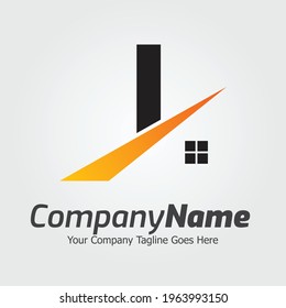 Plantilla de logotipo vectorial de la letra I, logotipo de la letra colorida I, inmobiliario, logotipo de construcción y diseño de la plantilla de vectores