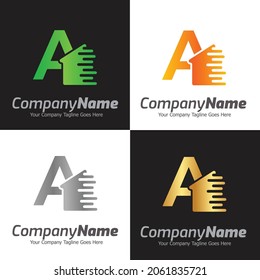 Letter A vector logo template, Colorful Letter A logo, Real Estate, Building and Construction Logo Design Template Vector Icon