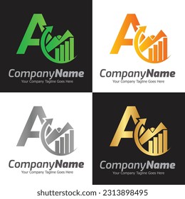 Letter A vector logo template, Colorful Letter A logo, Financial Company Logo, Financial Institute Advisors Logo Design Template Vector Icon