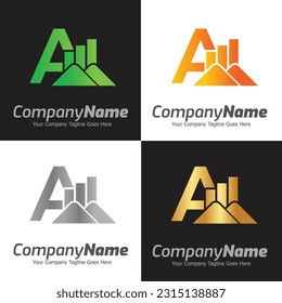 Letter A vector logo template, Colorful Letter A logo, Financial Company Logo, Financial Institute Advisors Logo Design Template Vector Icon