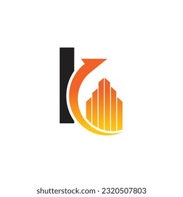 Plantilla de logotipo vectorial de la letra I, logotipo de la letra colorida I, logotipo de la empresa financiera, icono de la plantilla de diseño de los asesores del instituto financiero