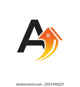 Letter A vector logo template, Colorful Letter A logo, Real Estate, Building and Construction Logo Design Template Vector Icon