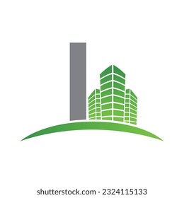 Plantilla de logotipo vectorial de la letra I, logotipo de la letra colorida I, inmobiliario, logotipo de construcción y diseño de la plantilla de vectores