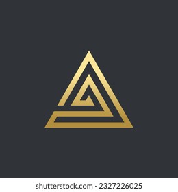 Letter A vector logo template, Colorful Letter A logo, Financial Company, Pyramid Logo, Triangle shaped Logo