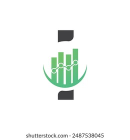 Letter I vector logo template, Colorful Letter I logo, Financial Company Logo, Financial Institute Advisors Logo Design Template Vector Icon