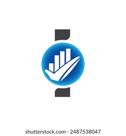 Plantilla del logotipo del Vector de la letra I, logotipo colorido de la letra I, logotipo de la compañía financiera, icono del Vector de la Plantilla del diseño del logotipo de los asesores del instituto financiero