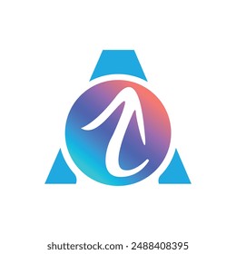 Plantilla del logotipo de la letra A del Vector, logotipo colorido de la letra A, logotipo de la compañía financiera, icono del Vector de la Plantilla del diseño del logotipo de los asesores del instituto financiero