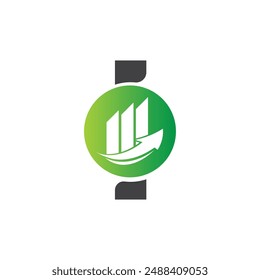 Letter I vector logo template, Colorful Letter I logo, Financial Company Logo, Financial Institute Advisors Logo Design Template Vector Icon