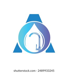 Letter A vector logo template, Colorful Letter A logo, Modern Plumbing Services Logo Design