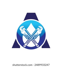 Plantilla del logotipo de la letra A del Vector, logotipo colorido de la letra A, diseño moderno del logotipo de los servicios de fontanería