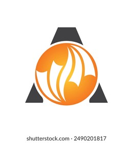 Plantilla del logotipo de la letra A del Vector, logotipo colorido de la letra A, logotipo de la compañía financiera, icono del Vector de la Plantilla del diseño del logotipo de los asesores del instituto financiero