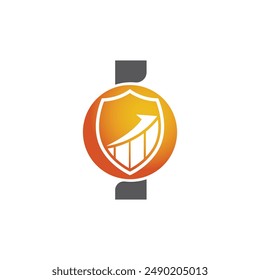 Plantilla del logotipo del Vector de la letra I, logotipo colorido de la letra I, logotipo de la compañía financiera, icono del Vector de la Plantilla del diseño del logotipo de los asesores del instituto financiero