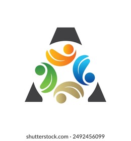 Letter A vector logo template, Colorful Letter A logo, Financial Company Logo, Financial Institute Advisors Logo Design Template Vector Icon