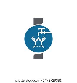 Plantilla del logotipo del Vector de la letra I, logotipo colorido de la letra I, diseño moderno del logotipo de los servicios de fontanería