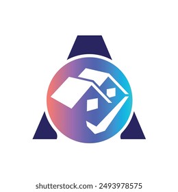 Letter A vector logo template, Colorful Letter A logo, Real Estate, Building and Construction Logo Design Template Vector Icon
