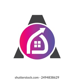 Letter A vector logo template, Colorful Letter A logo, Real Estate, Building and Construction Logo Design Template Vector Icon