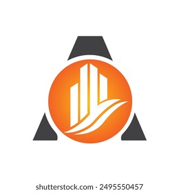 Letter A vector logo template, Colorful Letter A logo, Real Estate, Building and Construction Logo Design Template Vector Icon
