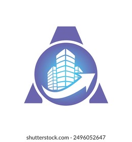 Letter A vector logo template, Colorful Letter A logo, Real Estate, Building and Construction Logo Design Template Vector Icon