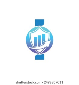 Plantilla del logotipo de la letra I del Vector, logotipo colorido de la letra I, logotipo de la compañía financiera, icono del Vector de la Plantilla del diseño del logotipo de los asesores del instituto financiero