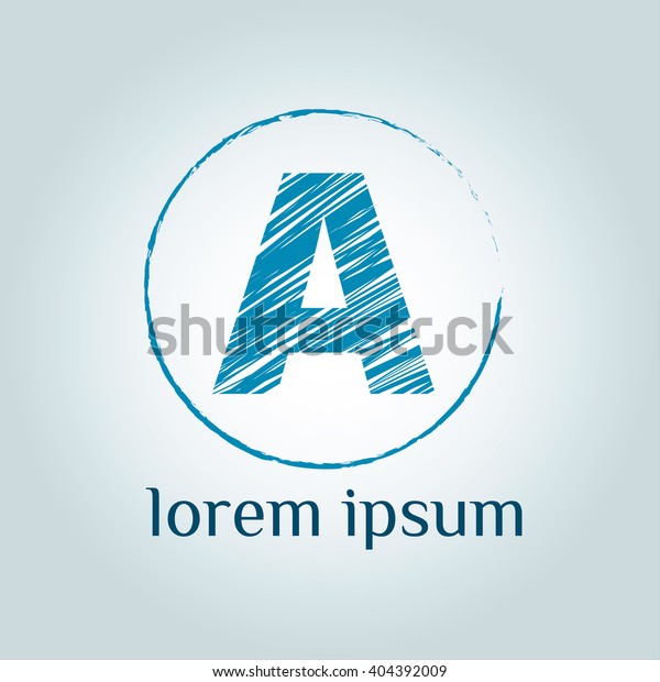A letter vector logo template. Grunge brush \
letter sign on scratch background.\
