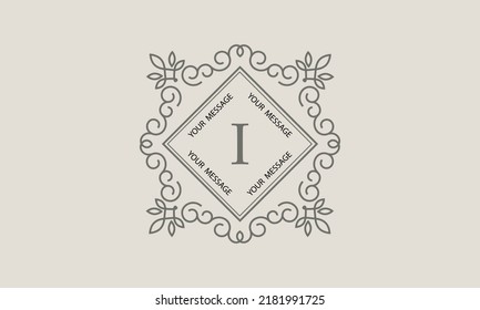 Vektor-Logo-Vorlage des Buchstaben I (Zeichen, Symbol, Emblem, Ornament, Monogramm)