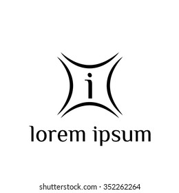 i letter vector logo template (sign, symbol, emblem, ornament)