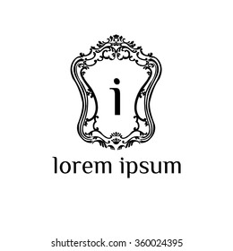 i letter vector logo template (sign, symbol, emblem, ornament)