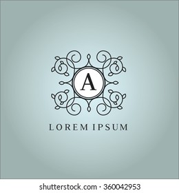 A letter vector logo template (sign, symbol, emblem, ornament)


