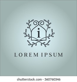 i letter vector logo template (sign, symbol, emblem, ornament)