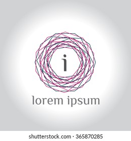 i letter vector logo template (sign, symbol, emblem, ornament). Minimal line letter initial N logo. Abstract and elegant shape font sign. logotype vector design template for  branding.
