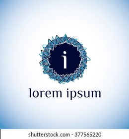 i letter vector logo template (sign, symbol, emblem, ornament)
