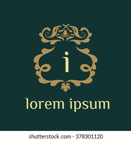 i letter vector logo template (sign, symbol, emblem, ornament)