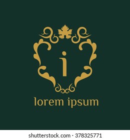 i letter vector logo template (sign, symbol, emblem, ornament)