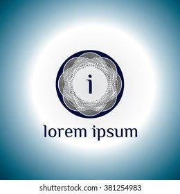 i letter vector logo template (sign, symbol, emblem, ornament)