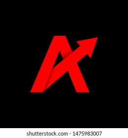 letter A vector logo template in trendy flat style
