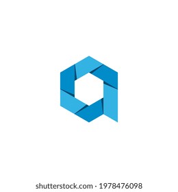 Letter A vector origami concept logo design