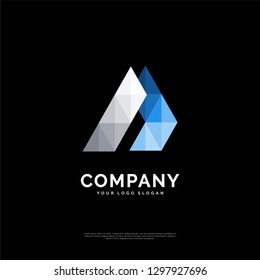 Letter A Vector Origami Logo icon. Colorful Abstract Design template element logo icon - Vector
